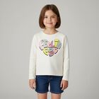 Girls Ivory Long Sleeve Top, 1, hi-res