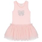 Girls Pink & Pleated Tulle Dress, 1, hi-res