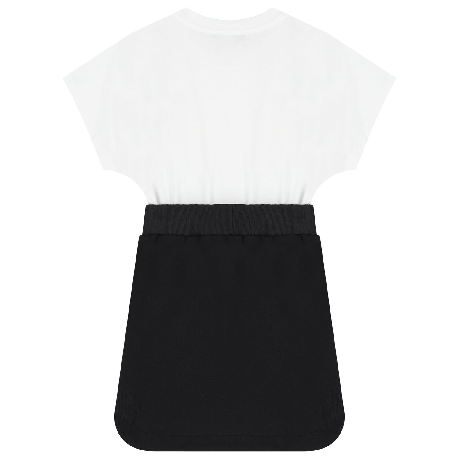 Girls Black and White Cotton Dress, 2, hi-res image number null