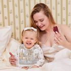 Baby Boys Ivory & Blue Carousel Carr&eacute; Swaddle & Bib Gift Set, 1, hi-res