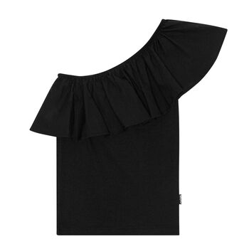 Girls Black Ruffle Rebecca Top