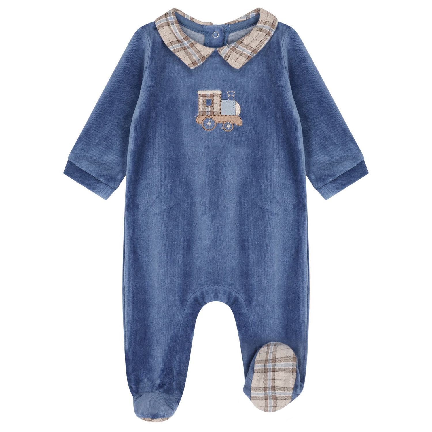 Baby Boys Blue Babygrow, 1, hi-res