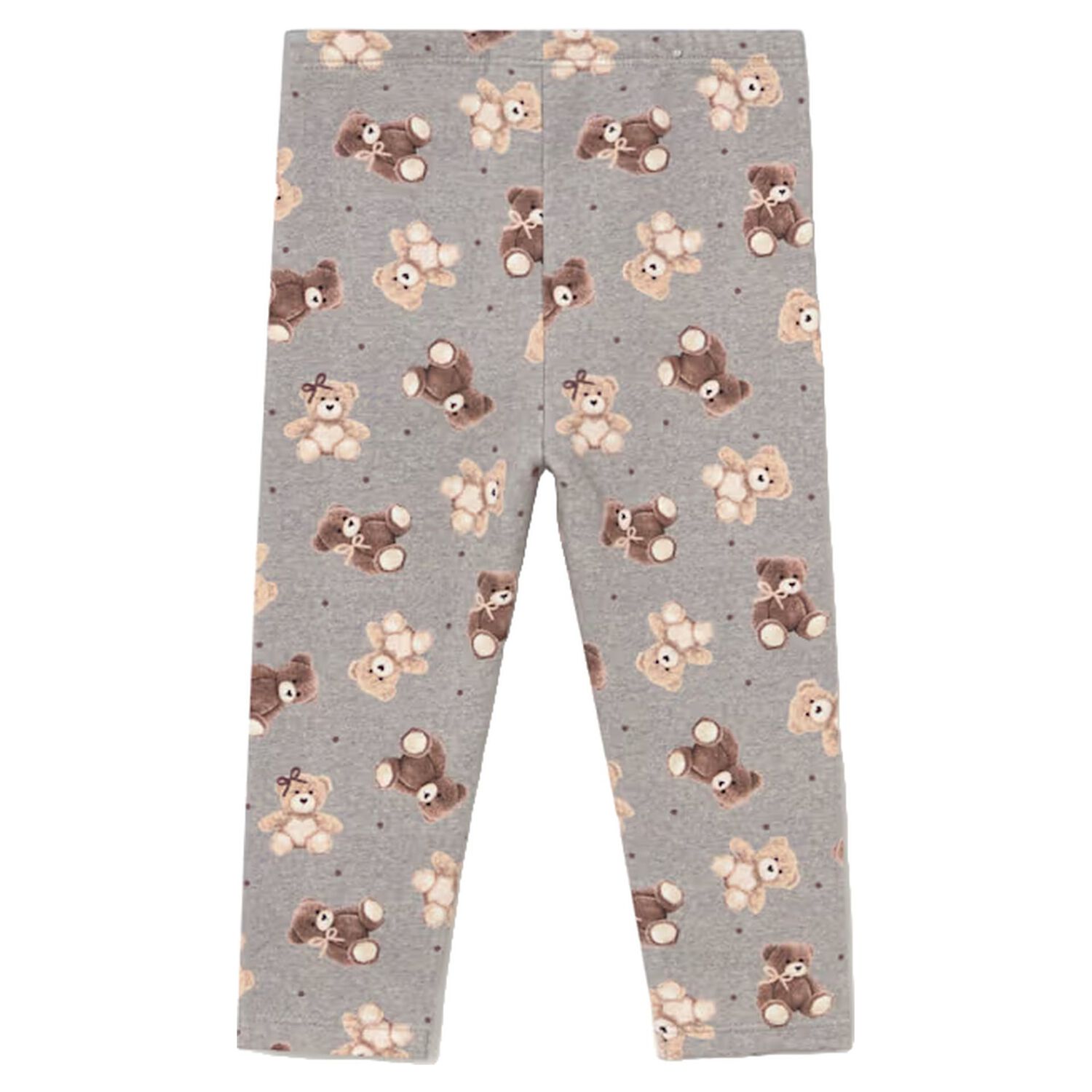 Younger Girls Grey Teddy Bear Leggings, 1, hi-res
