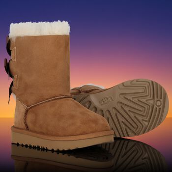 Younger Girls Chestnut Brown Bailey Bow II Suede Boots