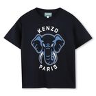 Boys Navy Blue Elephant Logo T-Shirt, 2, hi-res