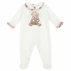 Baby Girls White Printed Babygrow, 1, hi-res