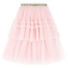 Girls Pink & Gold Logo Tulle Skirt, 1, hi-res