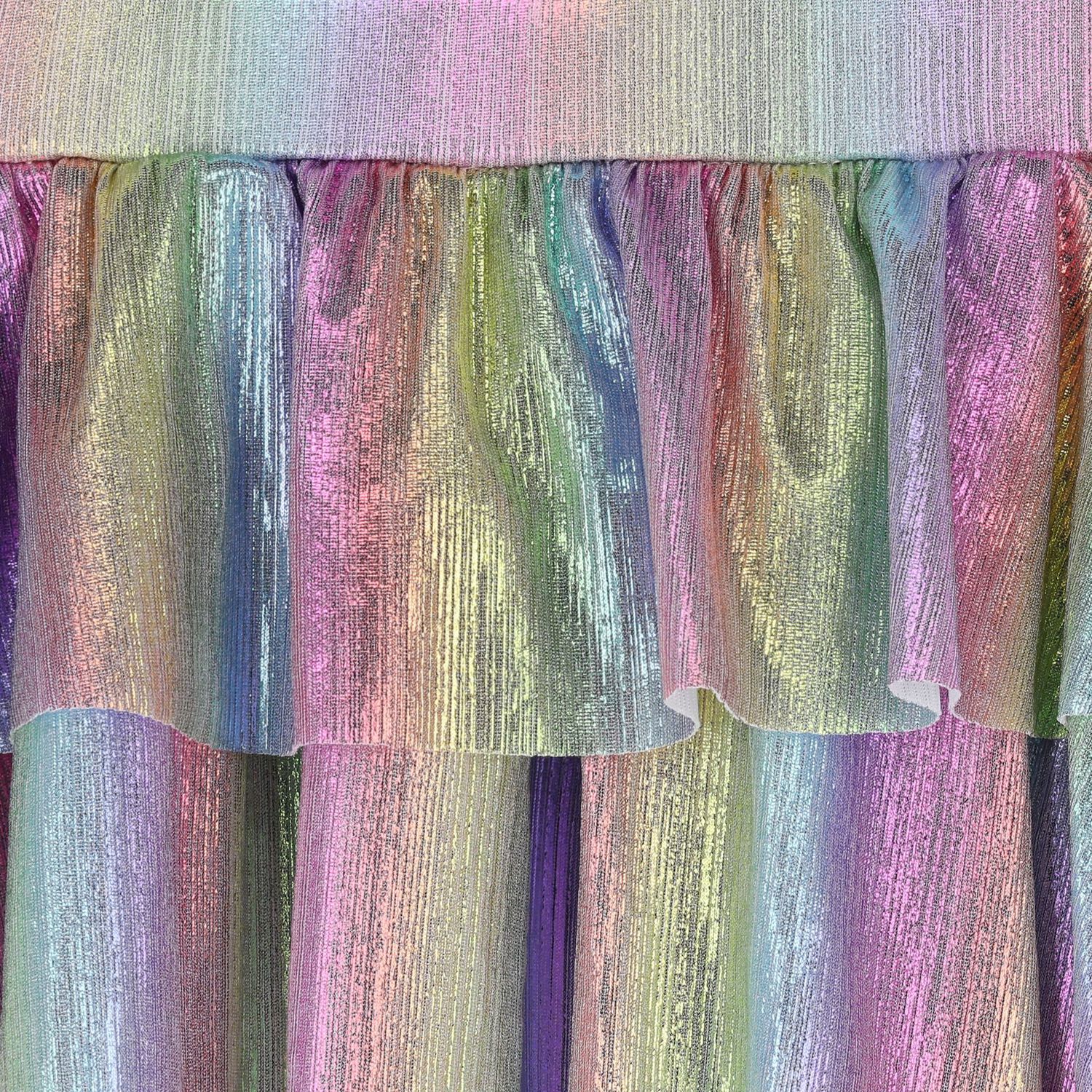 Girls Iridescent Rainbow Ruffled Skirt, 1, hi-res