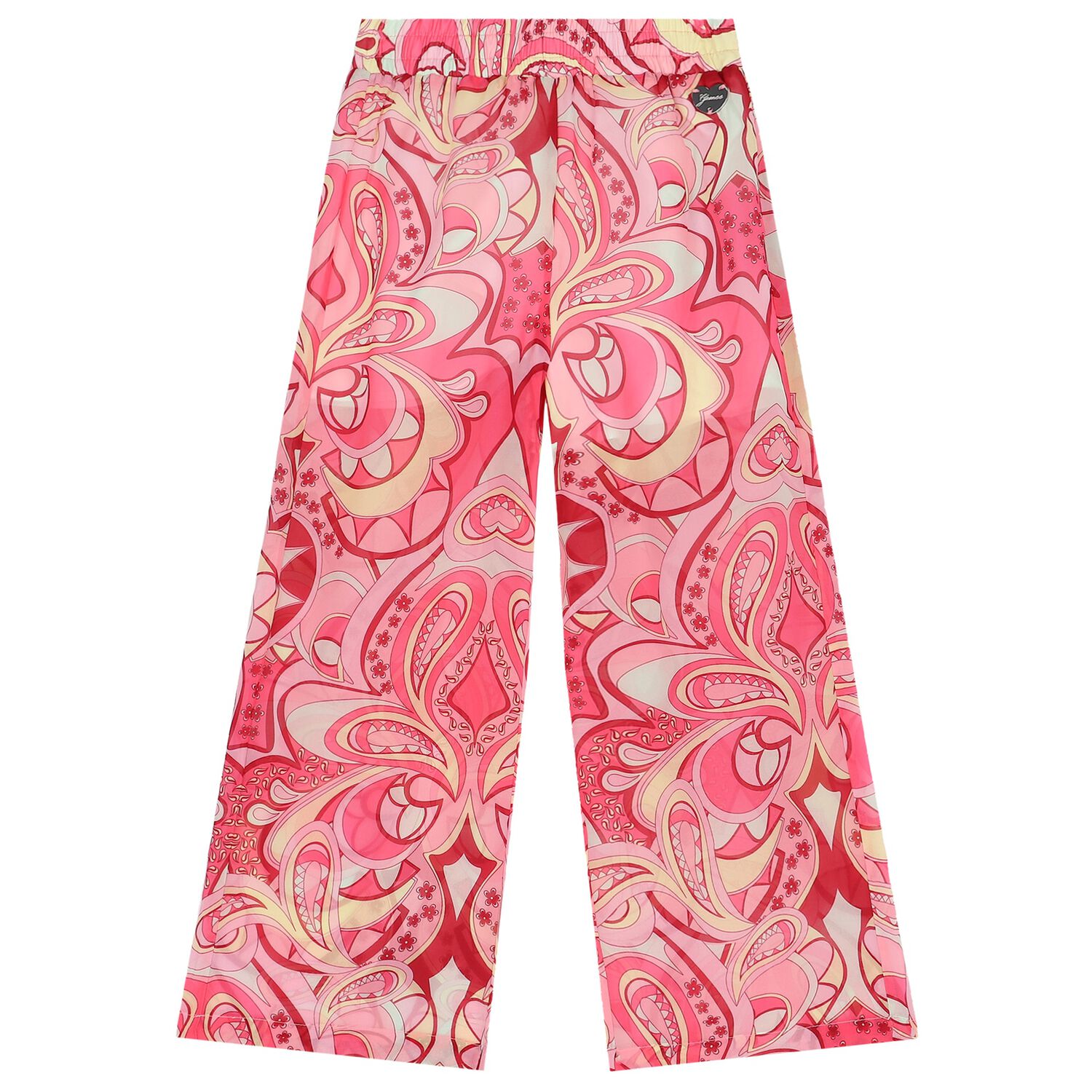 Girls Pink Abstract Trousers, 1, hi-res