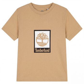 Boys Beige Logo T-Shirt