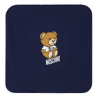 Navy Blue Teddy Bear Logo Baby Blanket, 4, hi-res