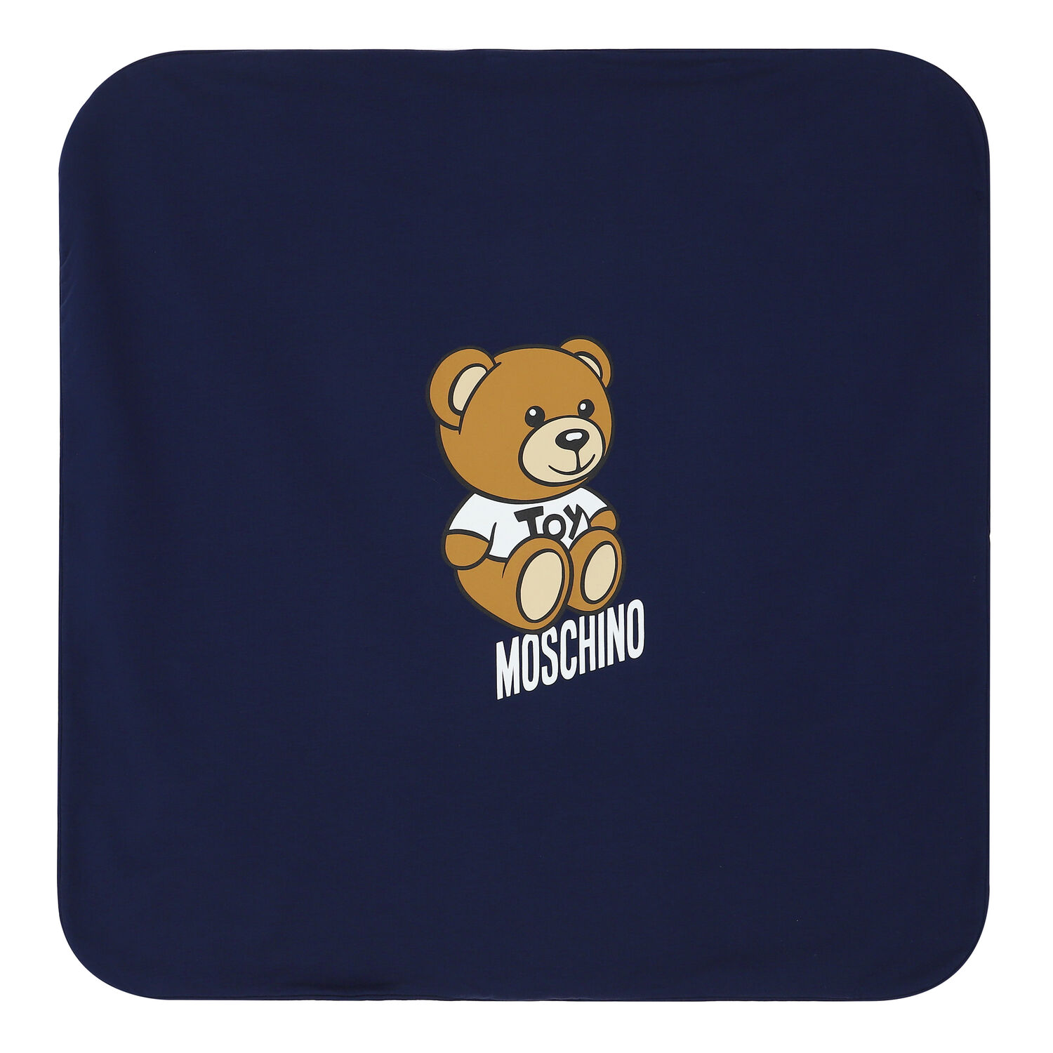 Navy Blue Teddy Bear Logo Baby Blanket, 4, hi-res