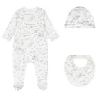 White & Grey Logo Babygrow Gift Set, 1, hi-res