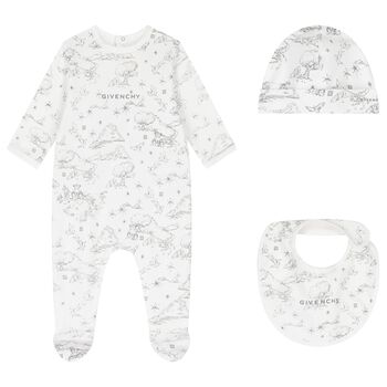 White & Grey Logo Babygrow Gift Set