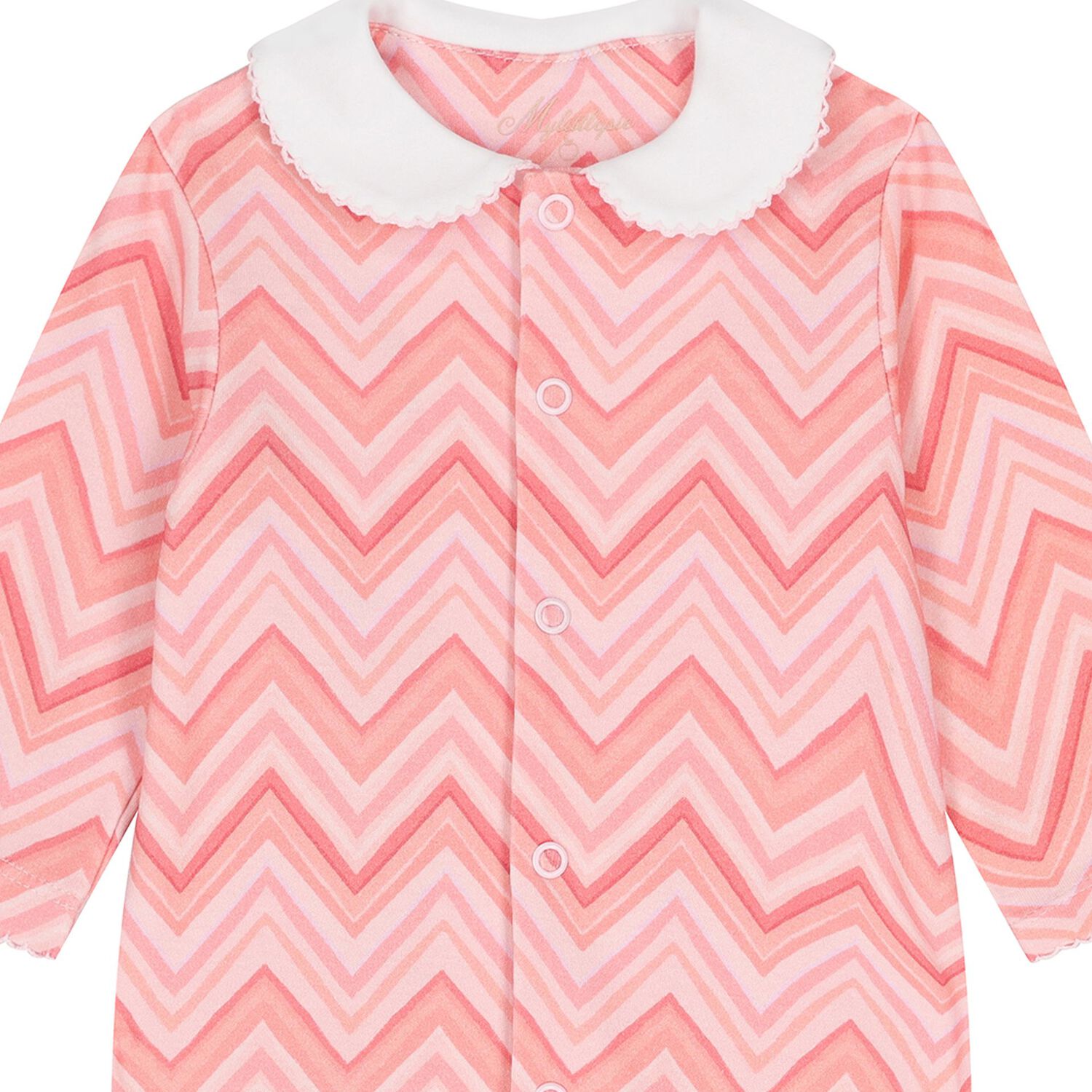 Baby Girls Pink Zig Zag Babygrow, 5, hi-res