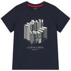 Boys Navy Blue Logo T-Shirt, 2, hi-res