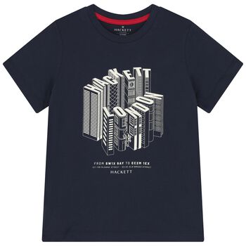 Boys Navy Blue Logo T-Shirt