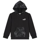 Boys Black Logo Hooded Top, 1, hi-res