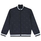 Boys Navy Blue Logo Zip Up Top, 1, hi-res
