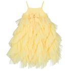 Girls Yellow Tulle Ruffles Dress, 3, hi-res