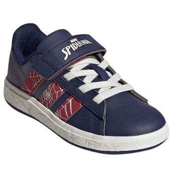 Boys Navy Blue Marvel Grand Court Trainers