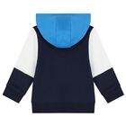 Younger Boys White & Navy Blue Tracksuit, 1, hi-res