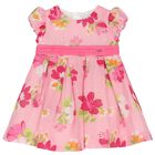 Younger Girls Pink Floral Dress, 1, hi-res