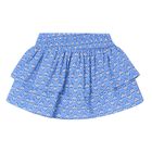 Girls Blue Floral Skirt, 2, hi-res