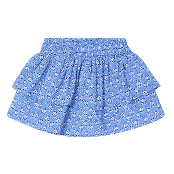 Girls Blue Floral Skirt