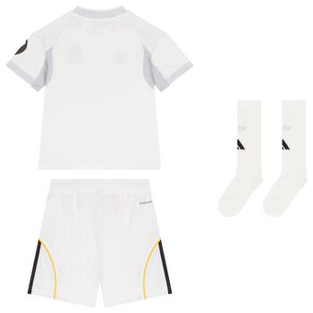 White Logo Real Madrid 25/26 Shorts Set