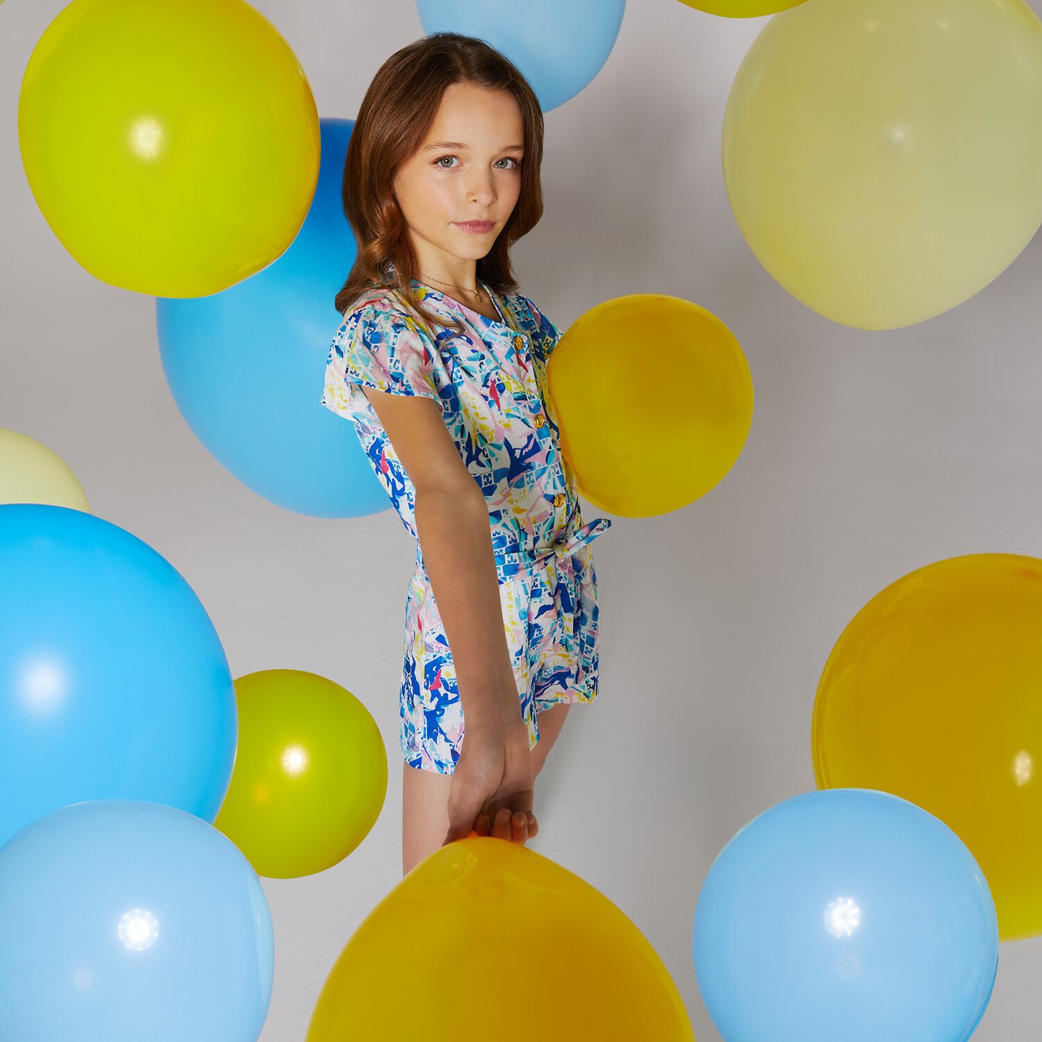 Girls Multi-Coloured Logo Playsuit, 1, hi-res image number null