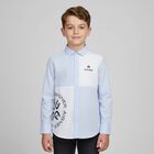 Boys Blue & White Logo Shirt, 1, hi-res