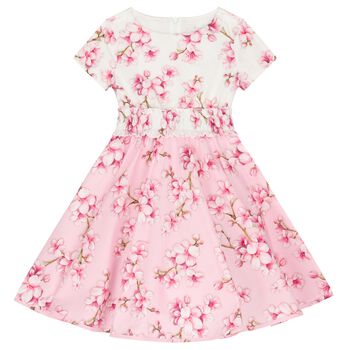 Girls Pink Cherry Blossom Dress