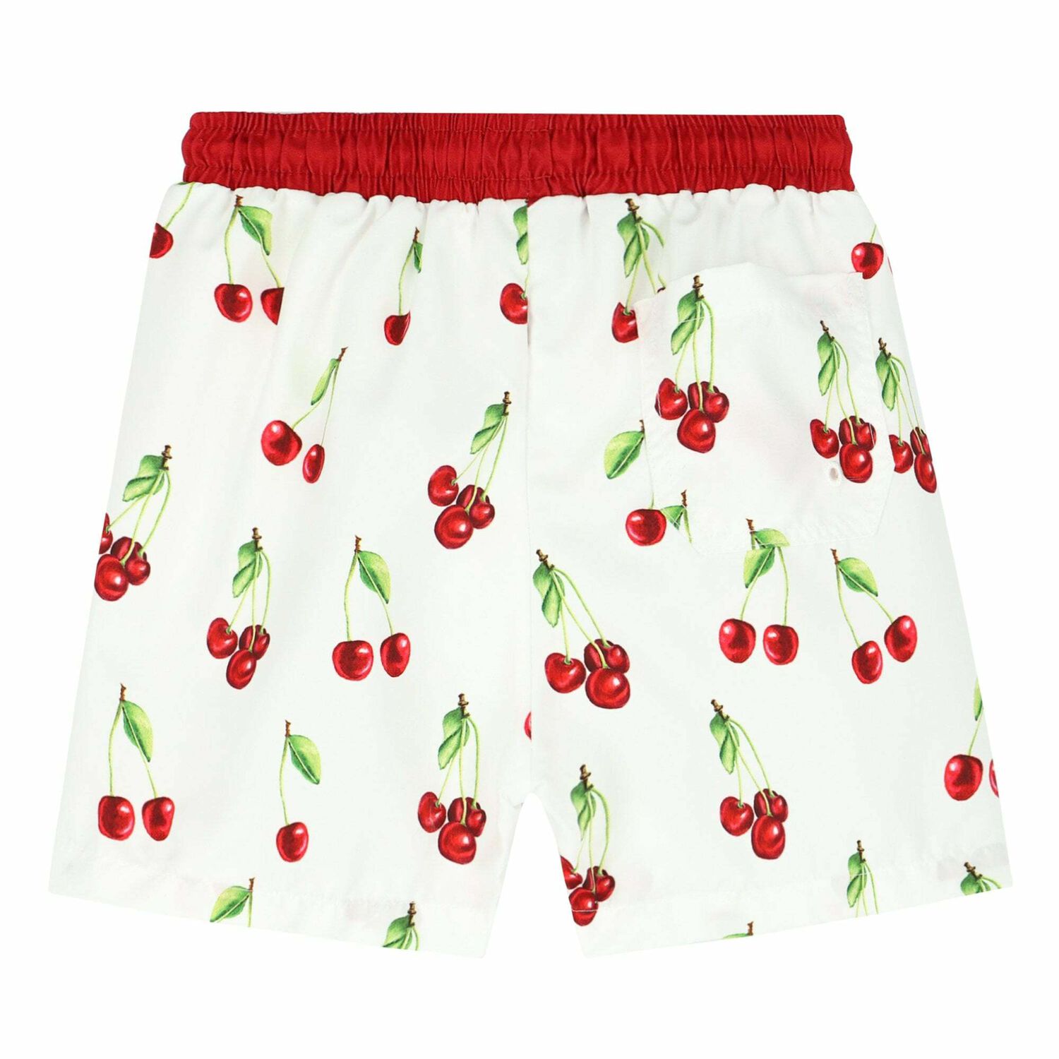 Boys White & Red Cherry Swim Shorts, 2, hi-res