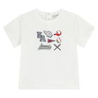 Younger Boys White Logo T-Shirt, 1, hi-res