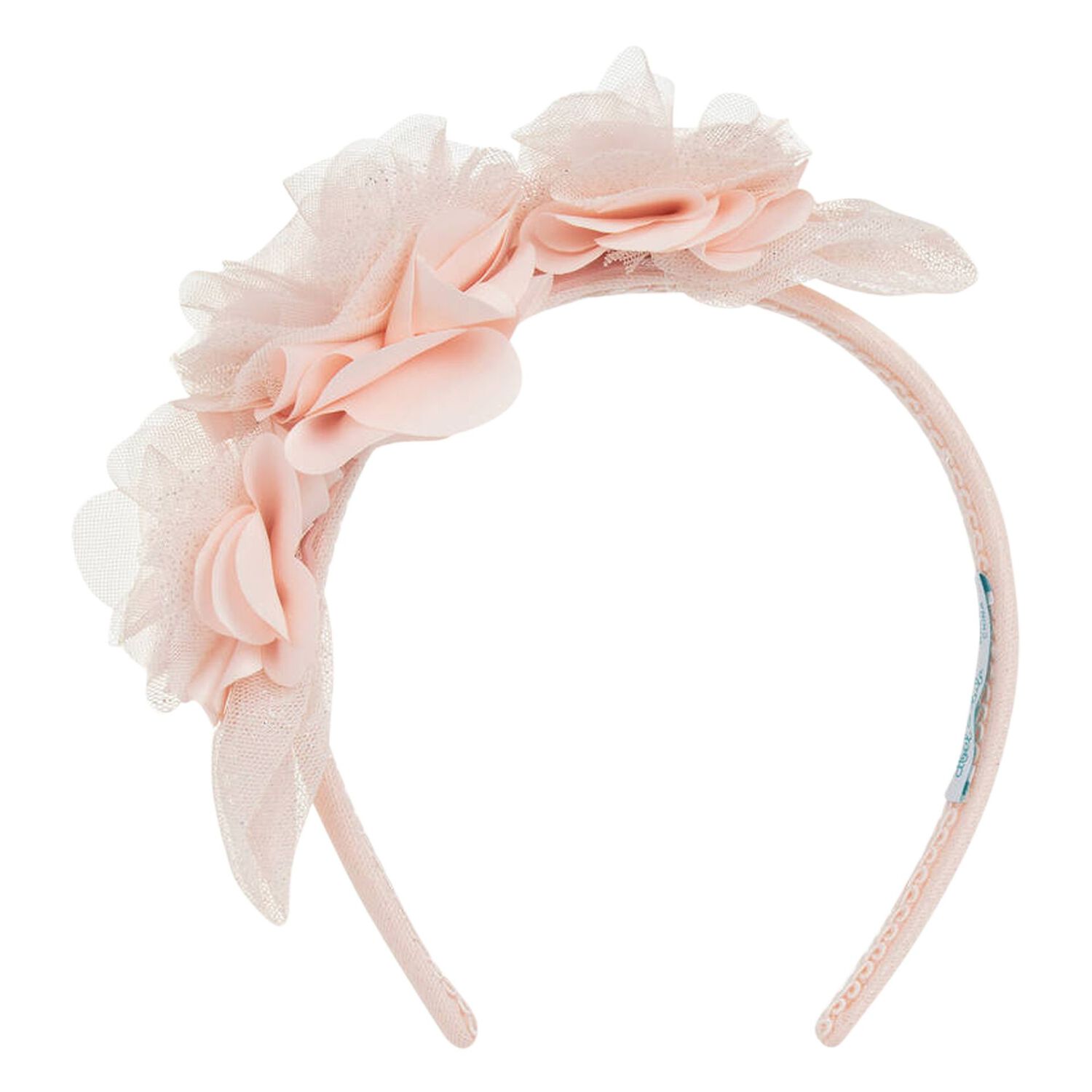 Girls Pink Flower Headband, 2, hi-res