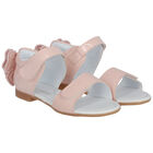 Girls Pink Bow Sandals, 2, hi-res