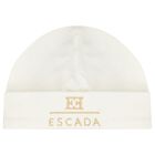 Baby Girls Ivory Logo Hat, 1, hi-res
