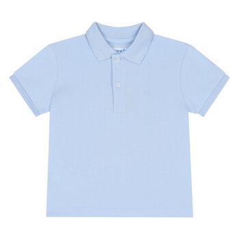 Younger Boys Blue Logo Polo Shirt