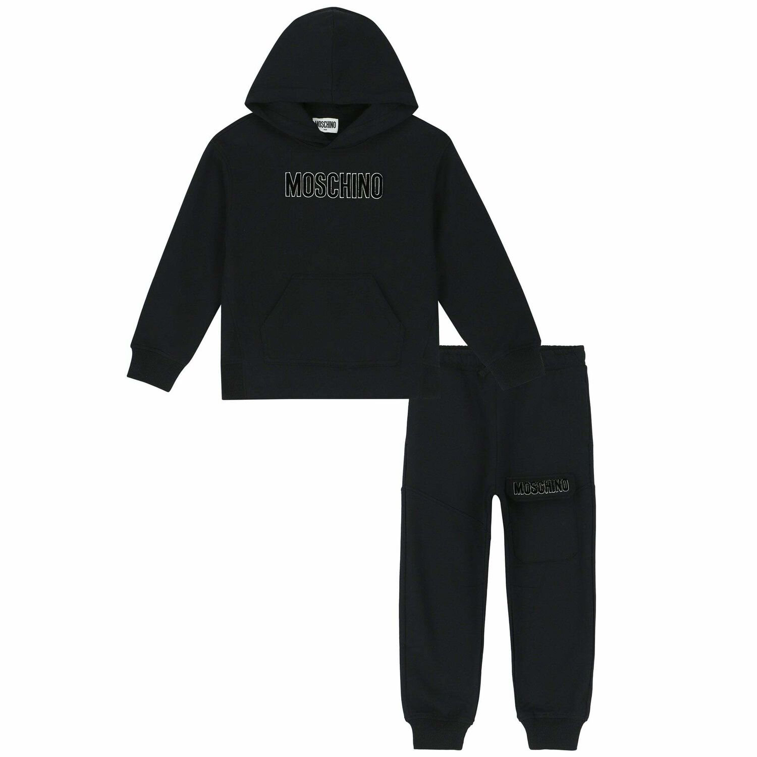 Boys Black Logo Tracksuit, 1, hi-res