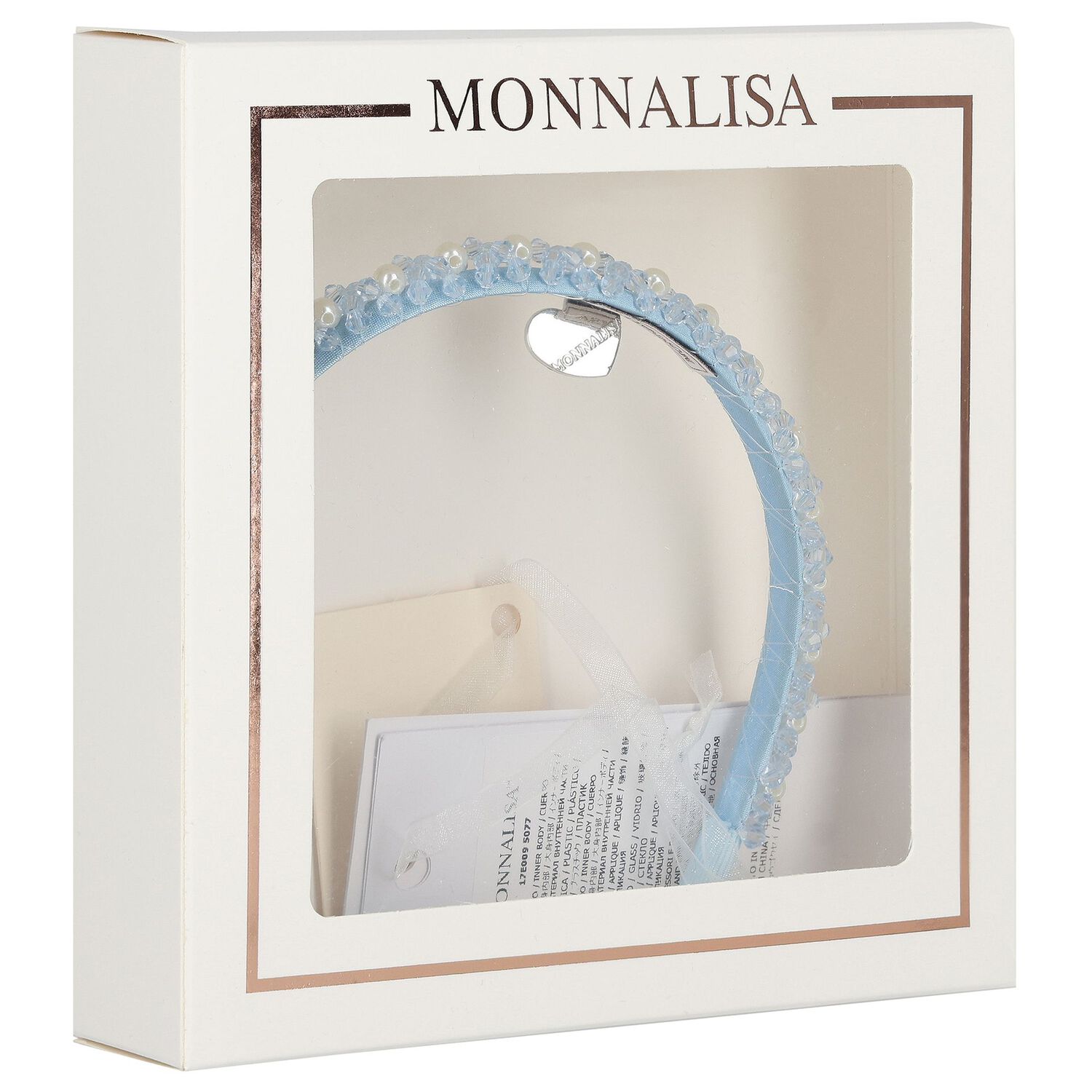 Girls Blue Logo Pearl Headband, 1, hi-res