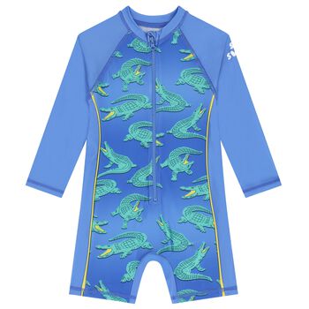 Younger Boys Blue Crocodile Sun Suit