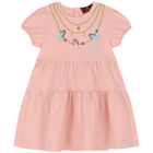 Younger Girls Pink Logo Dress, 1, hi-res