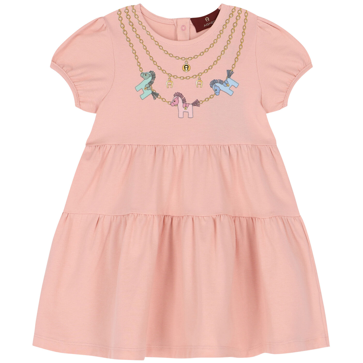 Younger Girls Pink Logo Dress, 1, hi-res