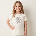 Girls Ivory Flower T-Shirt, 1, hi-res