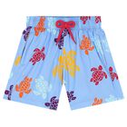 Boys Blue Turtle Swim Shorts, 1, hi-res