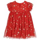 Girls Red Stars Tulle Dress, 1, hi-res