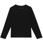 Girls Black Choupette Logo Long Sleeve Top, 1, hi-res