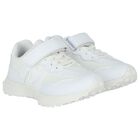 Boys White Logo Trainers, 1, hi-res