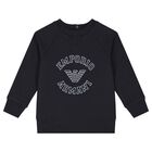 Younger Boys Navy Blue Logo Tracksuit, 1, hi-res